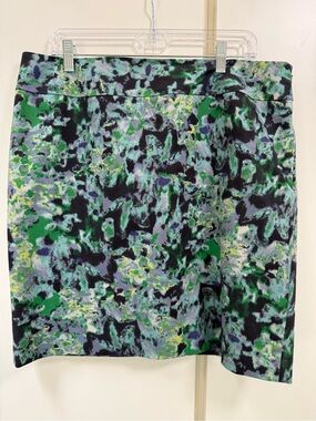 Nordstrom Halogen Summer Pencil Skirt Lined Stretch Multicolor Cotton Sz 16